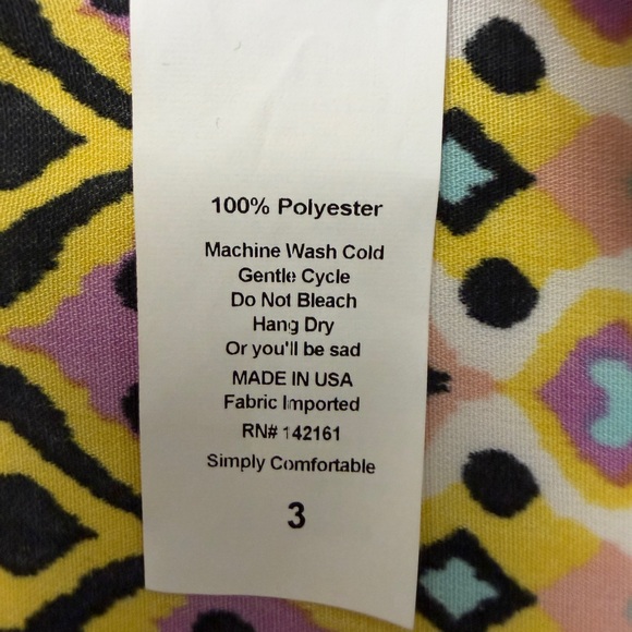 LuLaRoe Bianka patterned kimono / girls / size 3/XL purple/yellow - Picture 5 of 6